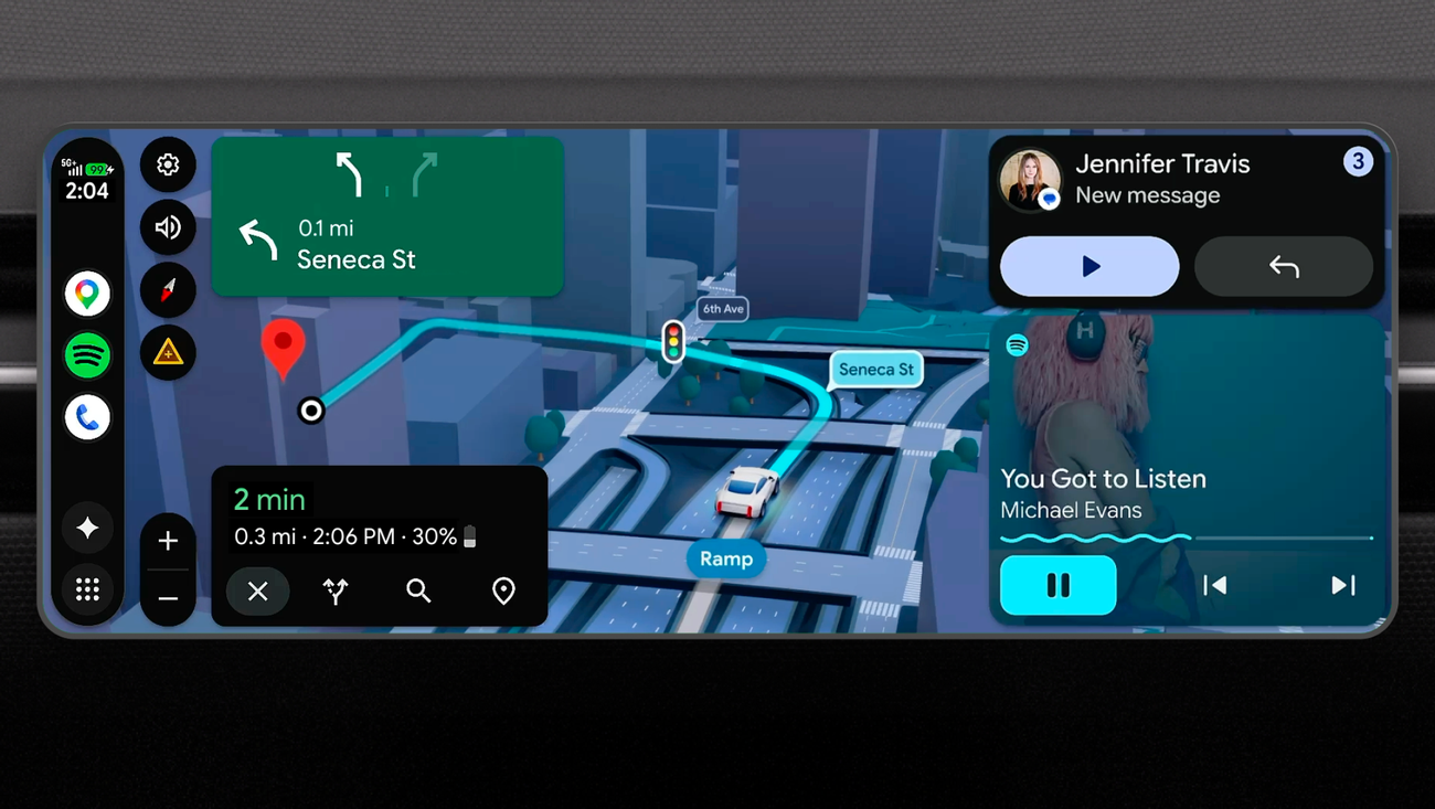 Googleの公式ブログに掲載された、Android Autoのアップデートに関する発表内容の引用画像。