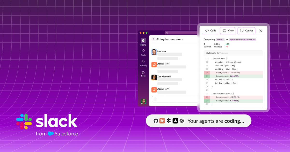 Slackの新しい機能である「Slack Code」のリリースに関する公式の引用画像。