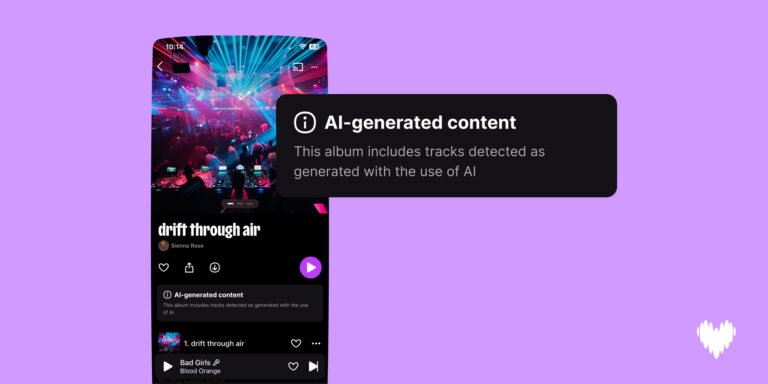 Deezerのプレスリリースにおける、AI生成楽曲のアップロード数に関する統計データを示すグラフ。