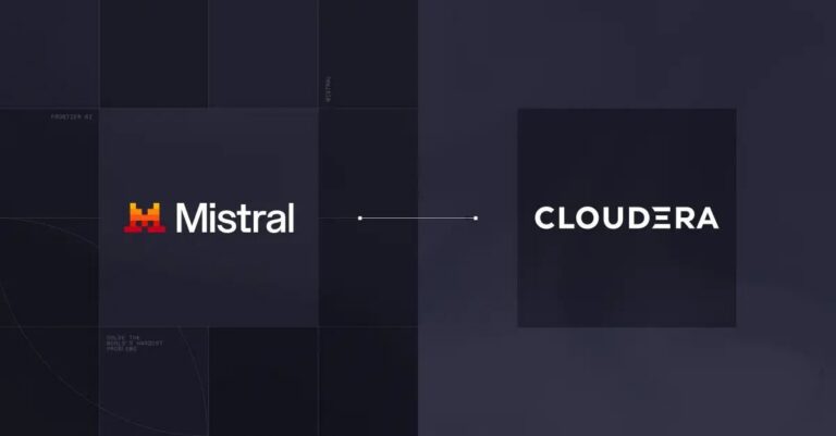 Mistral AIとClouderaの提携に関するプレスリリースの引用画像。