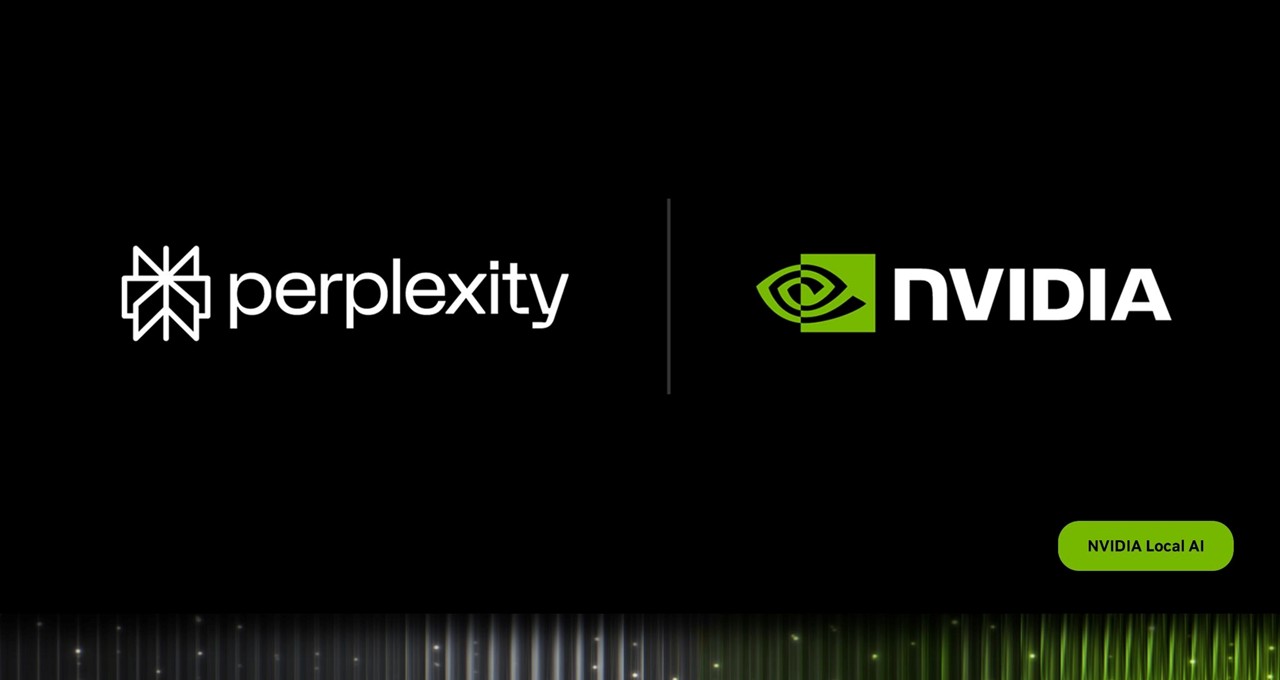 NVIDIAとPerplexityによるWindows向けローカルAIエージェントのリリースを伝える公式の引用画像。