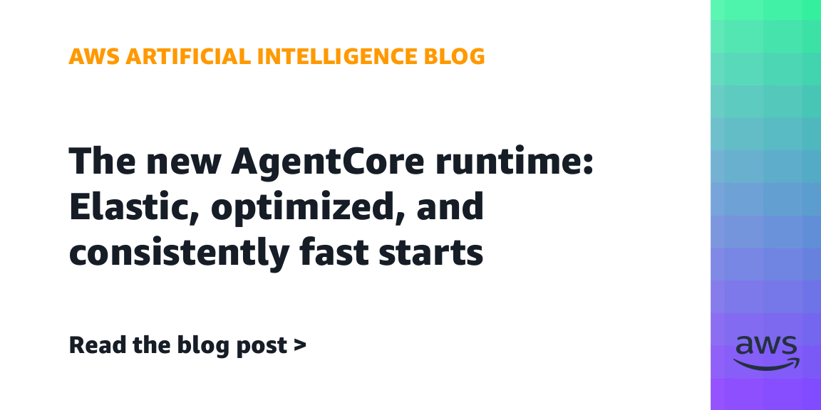 AWSのAgentCore runtimeの刷新により、メモリ使用量に応じた課金とイメージサイズに依存しない高速な起動が実現されることを示す比較グラフ。