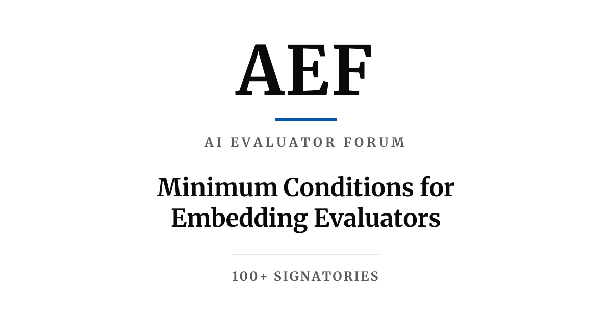AEFが公表したAI評価機関の設置に関する最低条件を示すテキストの引用画像。